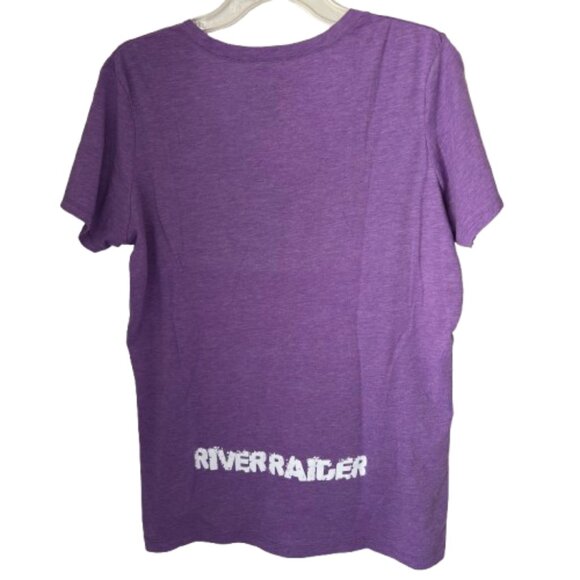 HAUK Apparel RIVER RAIDER V Neck JEEPS ON THE ROCKS Purple T Shirt Woman Size XL - Picture 2 of 4